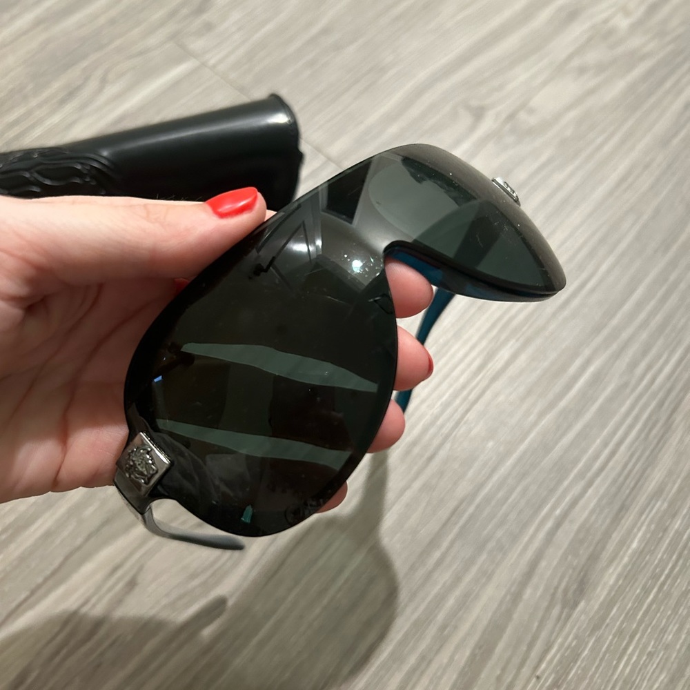 Versace rounded blue-black sunglasses